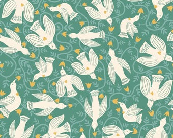 Ruby Star Endpaper  RS6048 13L Watercress Canvas