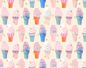 Ice Cream Cones Natural Metallic from Best Day Ever Collection by Melody Miller for Ruby Star Society
