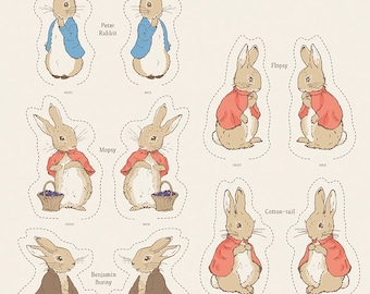 The Tale of Peter Rabbit  Stuffed Animal Panel - 36" x 43" - Licensed to Riley Blake Designs - C14706-Panel Stuffies