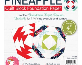 Pineapple Block  4" Foundation Papers   42 papers