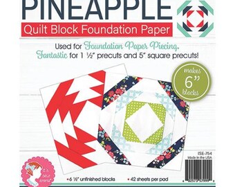 Pineapple Block  6" Foundation Papers   42 papers
