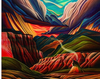 SALE Western Reflections Riverside Encampment Panel PD17070 - Riley Blake Designs - DIGITALLY PRINTED