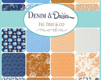 Denim & Daisies Fat Quarter Bundle (33 pcs) by Fig Tree and Co. for Moda LOVE THESE****