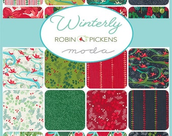 Winterly  Charm Pack by Robin Pickens   42 5" Fabric Squares