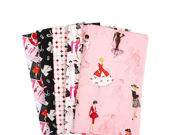 Vintage Barbie  6 FQ Bundle in GRAY - Riley Blake Designs -JUST In - Love ****
