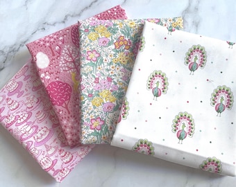 Liberty Pink Garden Party Picnic Trifle  4 Fat Quarters*** SHIPPING NOW** In Stock. Riley Blake