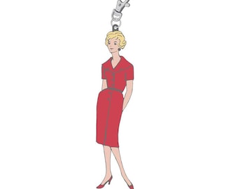 Lori Holt Enamel Happy Charm™ Vintage Lady Red