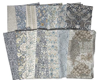 FQ Bundle Morden by The Original Morris & Co for FreeSpirit, 14 Pieces, Floral, Fauna, Fruit, Shop Cut, New