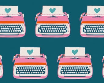 Typewriters Teal   CANVAS from Best Day Ever Collection by Melody Miller