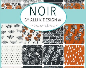 Noir   Charm Pack by Alli K Design  42 5" Fabric Squares. ***In Stock***