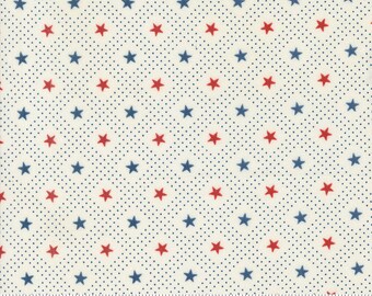 Grand Haven by Minick and Simpson. 14982 11  Blue Red Stars  for Moda