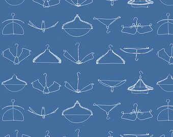 Press On  C15258-Blue Wire Hangers   J. Wecker Frisch  Riley Blake Designs ***In Stock - Shipping Now****