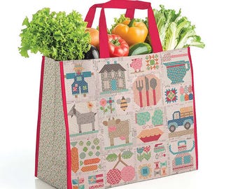 IN STOCK****.Lori Holt Farmer's Daughter Vinyl Tote