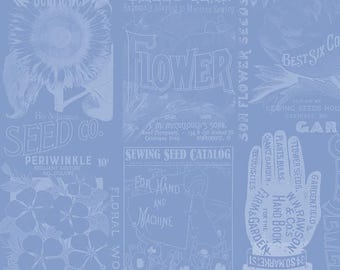 Sewing Seeds III  C15690-BLUE    J. Wecker Frisch  Riley Blake Designs ***In Stock - Shipping Now****