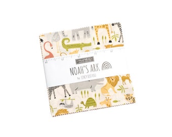 Noahs Ark Charm Pack by Stacy Iest Hsu  42 5" Fabric Squares. ***In Stock***