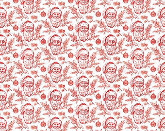 Riley Blake Peace on Earth  C13452   Red White Santa Faces
