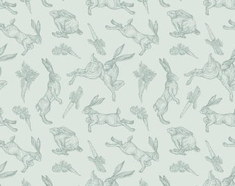 Sweet Spring  by  Hester & Cook  CD15803 Seafoam    ** Love These  Hares   Riley Blake