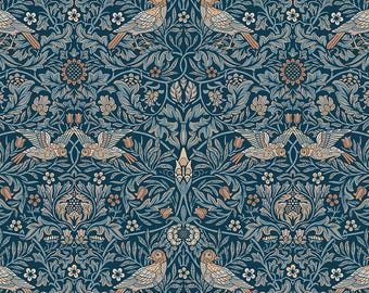 Morris  and Co. Emery Walker's House   BIRD     PWWM097 Webbs Blue Free Spirit **Just Released****