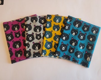 Moda Ruby Star  Teddy and the Bears  4 Fat Quarter  or 1/2 Yard Bundle -- Shipping Now   Love These