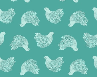 Moda Ruby Star Fabric Backyard RS2086 13     Aqua Hens   In Stock and Shipping. Love this line