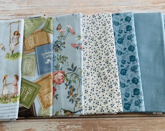 Anne of Green Gables  BLUE  7  Fat Quarter Bundle  for Riley Blake. ***Just In ***