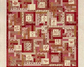 French General  Broderie Kit Joie  using De Vivre  74" X 74"