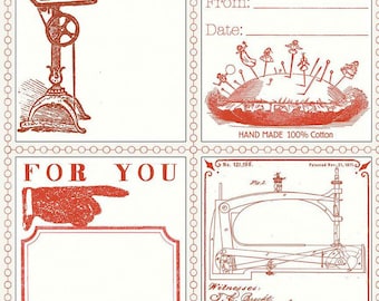 Sew Journal J. Wecker Frisch C13360-RED  Vintage Quilt Labels   IN STOCK