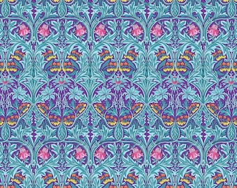 Kaffe and Morris & Co - Bluebell Fabric  PWKW004.PURPLE - Cotton Fabric