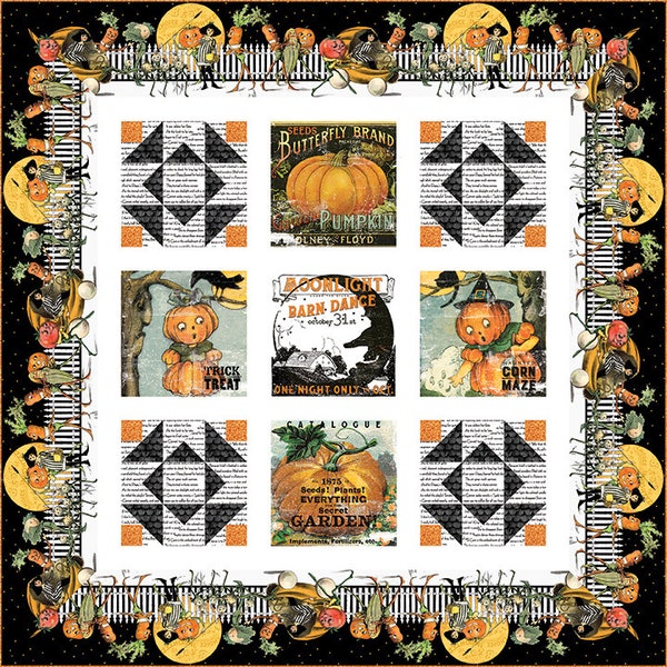 Barn Dance Quilt Kit   55.5" X 55.5"  by J. Wecker Frisch  - Pumpkin Patch   Riley Blake   ****In Stock Now