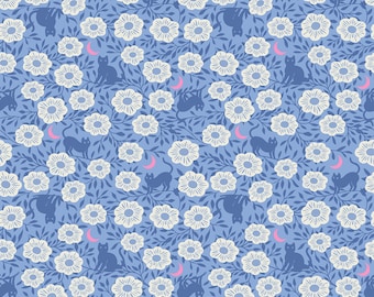 Moda Ruby Star Fabric Backyard RS2088 13      Blue  Cats   In Stock and Shipping. Love this line