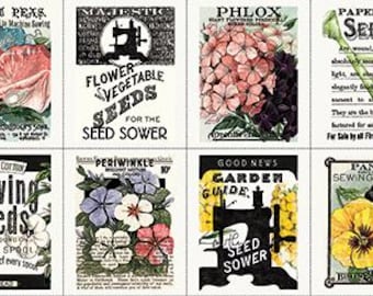 Sewing Seeds III  CD15683-White    J. Wecker Frisch  Riley Blake Designs ***In Stock - Shipping Now****