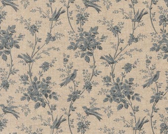 Moda Fleur De Paris French Blu  Mochi Linen 13996 12L **SOLD by the 1/2 Yard