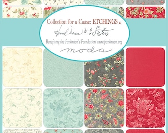 Etchings FQ Bundle - Howard Marcus & 3 Sisters - Moda Fabrics - 34 Fat Quarters (18"X22") - 100% Cotton GORGEOUS PRINTS
