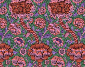 Kaffe and Morris & Co - Wandle Fabric  PWKW012.RED- Cotton Fabric