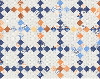 Denim and Daisies Printed Patchwork "Cheater" fabric in Daisy, 60" wide | Priced by the  half yard | By Fig Tree and Co. for Moda | 35388 11