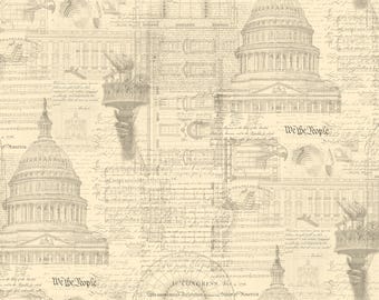 PREORDER  108" 3 Sisters Patriotic Parchment 108042 11.   SOLD by 1/2 Yard  WIDEBACK******