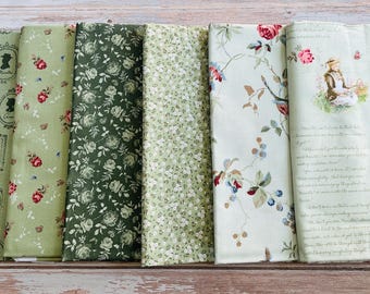 Anne of Green Gables  SAGE  6  Fat Quarter Bundle  for Riley Blake. ***Just In ***
