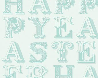 Egg Hunt  Alphabet   Fabric  C17145-Aqua   J. Wecker Frisch  for  Riley Blake Designs **Just In ****
