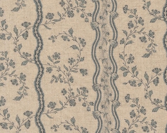 Moda Fleur De Paris French Blu  Mochi Linen 13993 13L **SOLD by the 1/2 Yard