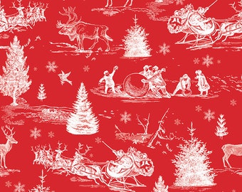 Riley Blake Peace on Earth  C13450 Red Toile