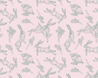 Sweet Spring  by  Hester & Cook  CD15803 Pink   ** Love These  Hares   Riley Blake