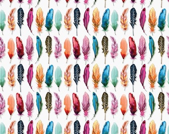 Poppies and Plumes  by Lila Tueller 14294  Multi Feathers  .  Riley Blake