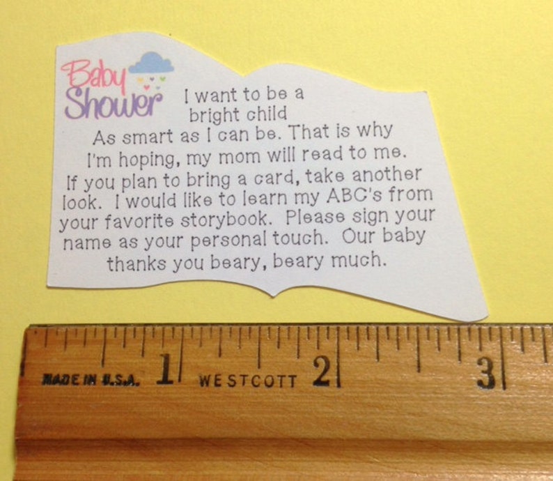 Baby Shower Book Poem Etsy