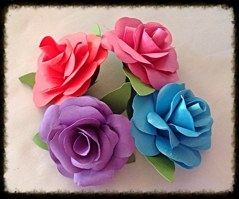 3D Paper Roses Etsy