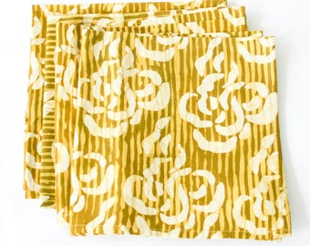 Maize Gold Sea Swirls Cotton Napkin Set of 4