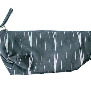 Bolsa preta com zíper grande Ikat Dash - Bolsa de cosméticos - Embreagem de joias