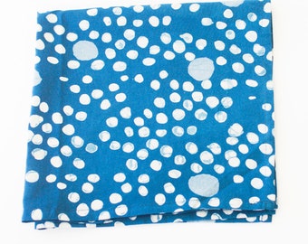 Blue Coral Dot Batik Block Printed Cotton Napkins Set of 4