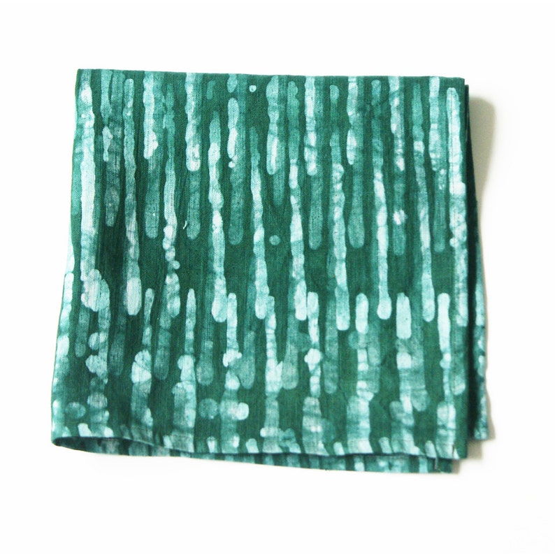 Emerald Green Linen Cloth Napkin Set Thin Stripe Pattern Etsy