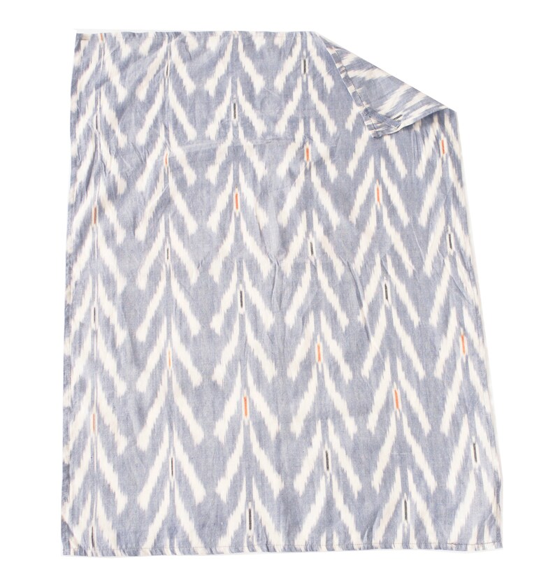 Periwinkle Blue Tulip Cotton Ikat Woven Tea Towel Etsy