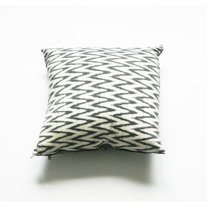 Ikat Wurfkissen Cover - grau Zig Zag Chevron-handgewebte - 20 x 20
